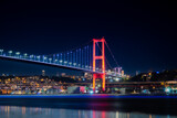 Bosphorus bridge at night