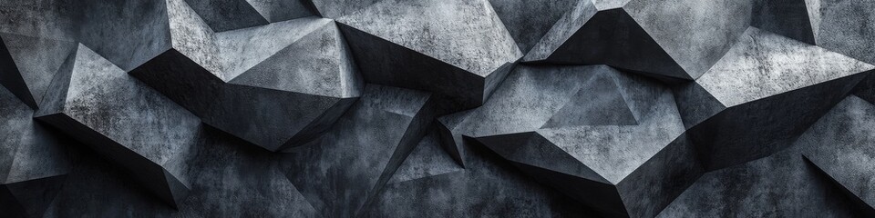 Poster - Abstract grey concrete texture with polygonal shapes, 