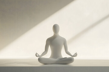 Stress Reduction Concept: Minimalist Photo of Meditation and Deep Breathing for Mental Wellness