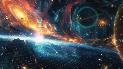 Poster - artistic depiction of an astronomy experiment, showcasing methods for measuring and analyzing starli