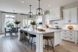 © Michael - Modern White Kitchen Interior with Island and Stools