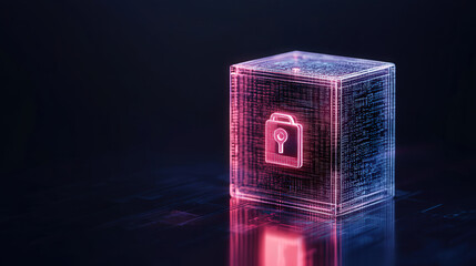 Poster - A 3D safe with floating digital locks,  financial management