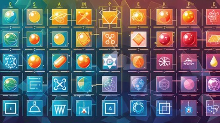Fototapete - Illustration of the periodic table with emphasis on element classification by atomic structure, including s, p, d, and f blocks