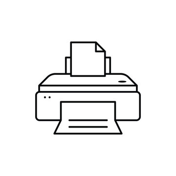 Printer line Icon Vector Design Template