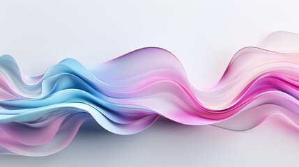 Poster - A dynamic 3D background with fluid, wave-like forms and vibrant colors. The design includes generous copy space on the left side.