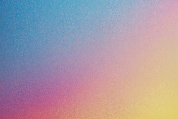 Grainy Gradient Background in Blue, Pink, and Yellow with Abstract Glowing Waves