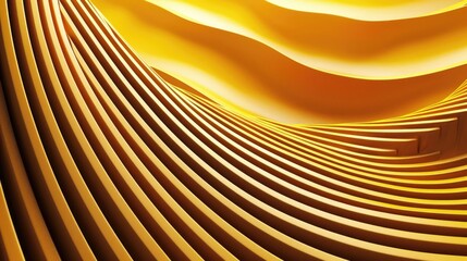 Poster - Yellow wall with curved lines and texture