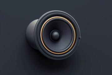 Poster - A close-up view of a speaker on a dark surface, ideal for use in presentations or product designs