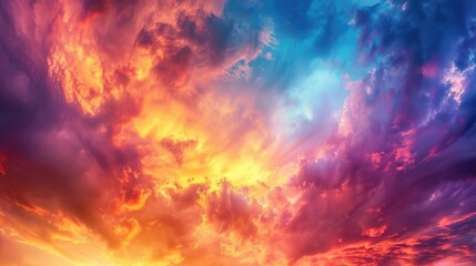 Aufkleber - A commercial airliner flies through a vibrant cloud formation with puffy white and gray clouds