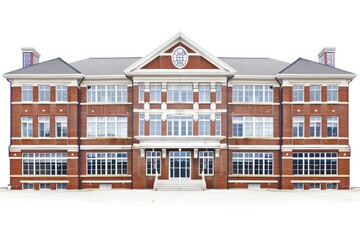 Poster - A large brick building with a clock tower, ideal for architectural or cityscape images