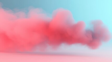 Canvas Print - A pink cloud of smoke is rising into the sky