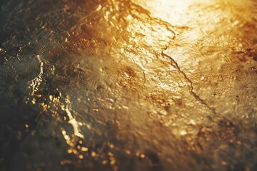 Poster - A close-up shot of a surfboard floating on the surface of the water
