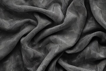 Canvas Print - A close-up shot of a black and white fabric with intricate patterns