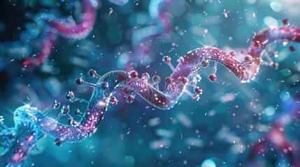 Aufkleber - Close up view of a double helix DNA molecule structure