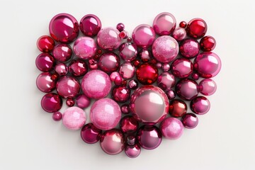 Aufkleber - A colorful heart made from red and pink ornaments, perfect for romantic decorations or Valentine's Day themes
