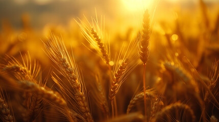 Wall Mural - sunlight shining on golden wheat fields, symbolizing a natural harvest and the beauty of agriculture