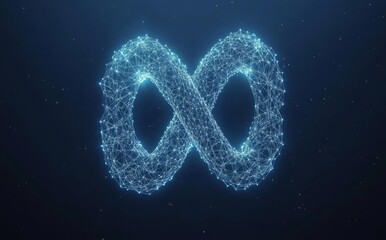 Poster - Handshake on blue technology background. Abstract two hands connected in lines, dots, and triangles. 3D polygon grid illustration. Business partnership concept. Low poly illustration.