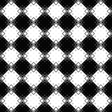 Monochrome geometrical square pattern background design - abstract vector graphic