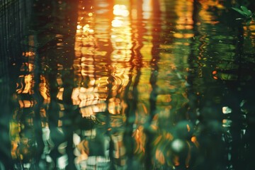 Poster - A reflection of the sun's rays on calm water