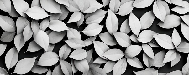 Sticker - Minimalist Monochrome Close-up of Foliage Plant on Solid Color Background, Generative Ai