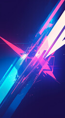 Wall Mural - cyberpunk neon colors hi-tech geometric abstract background. Modern trendy emotional vertical anime art. Energy expression. social media post graphic element, print, wallpaper. Generative Ai content