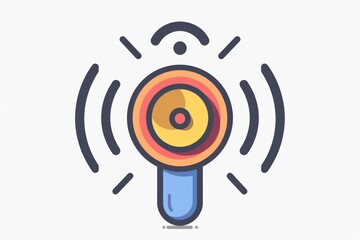 Poster - A microphone captures the sound wave, useful for audio or music related themes