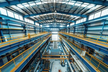 Poster - A large industrial building with many windows