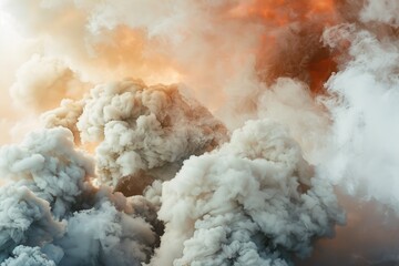 Aufkleber - A large plume of smoke rises into the sky, potentially indicating a significant industrial or natural event