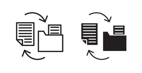 Wall Mural - Data migration vector icon in solid and outline style