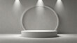 © Anuyj - Empty white ceramic podium on clean kitchen table, isolated