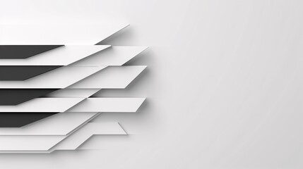Poster - A bold abstract design featuring sharp angular shapes in contrasting black and white, leaving significant copy space for text or images.