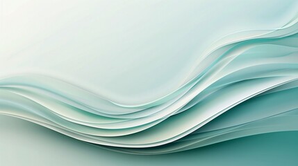 Poster - an abstract background design featuring smooth gradient waves in shades of blue and green, providing
