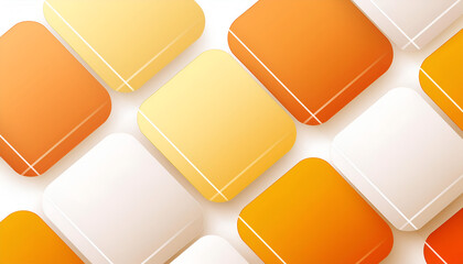 Poster - Colorful geometric tiles arranged in a modern pattern on a white background