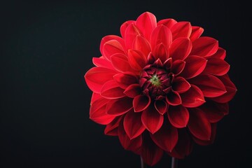 Aufkleber - Close-up shot of a bright red flower against a dark black background
