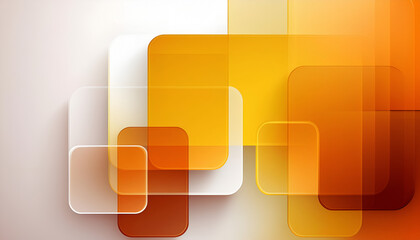 Aufkleber - abstract geometric shapes in various shades of orange and yellow on a light background
