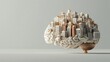 ©  Green Creator - Human brain as a city, complex analysis metaphor, 3D illustration