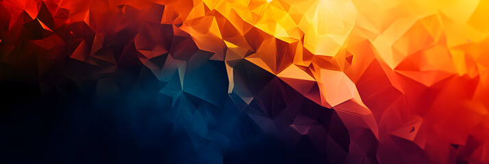 Colorful abstract background with vibrant orange and blue geometric shapes at sunset