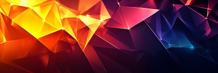 Poster - Abstract geometric design with vibrant colors and sharp angles