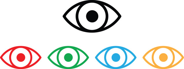 Poster - Colorful eye icon set in different colors . Eye icon . Vector illustration