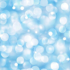 Wall Mural - This seamless design consists of light blue bokeh circles on a soft blue gradient background, creating a dreamy and ethereal atmosphere, perfect for digital backdrops and festive designs.