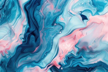 Poster - A detailed view of a vibrant blue and pink abstract art piece, featuring swirling colors and textures