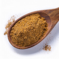 Mix spice wooden spoon, Garam masala on old grunge isolated background. ai generated