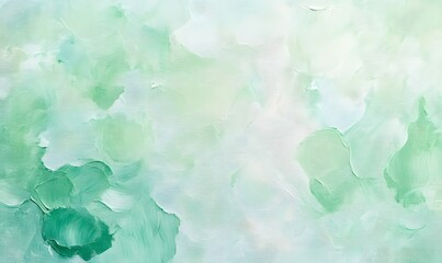 Wall Mural - subtle shades of green impasto abstract, Generative AI