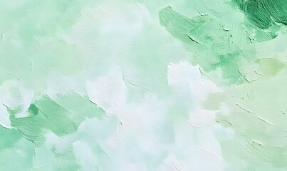 Wall Mural - subtle shades of green impasto abstract, Generative AI