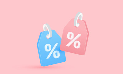 3d icon online shopping tag price new idea concept vector design