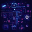 © LOMOSONIC - Illuminated Future: Glowing AI Algorithm Intertwined with Technology Icons in Machine Learning Concept