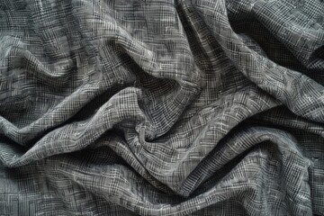 Poster - A detailed shot of gray fabric texture
