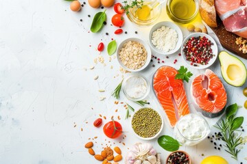 Poster - A selection of different dishes on a table, ideal for editorial or commercial use
