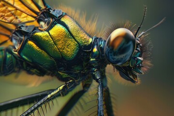 Aufkleber - A detailed view of a dragonfly's face and antennae
