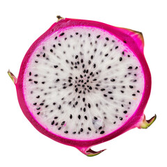 Sticker - Dragon fruit slice isolated on white or transparent background